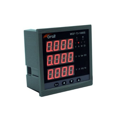 Analizador de red trifásico con medición de consumo y cofimetro de panel